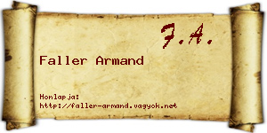 Faller Armand névjegykártya